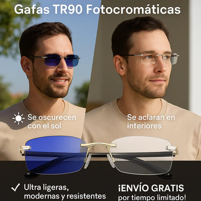 Gafas Multifocales VisiónMax® TR90 – Lentes Progresivos que se Ajustan Solos, con Protección Luz Azul y Oscurecimiento Automático al Sol